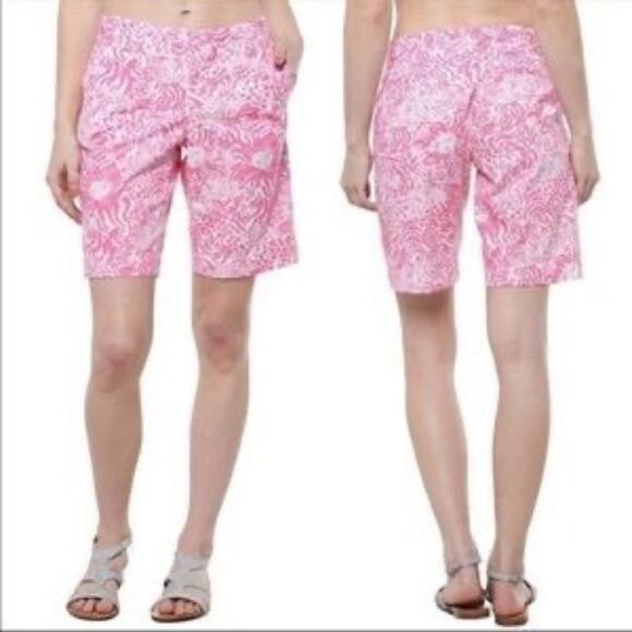 Lilly Pulitzer Chipper Bermuda Shorts Get Spotted Pink Print Size 0 - Picture 2 of 10